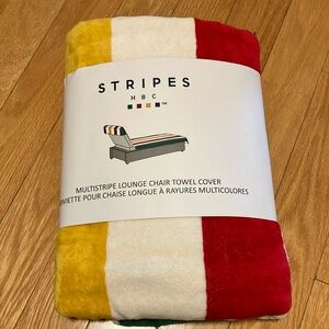 HUDSON'S BAY COMPANY HBC STRIPES MULTISTRIPE LOUNGE CHAIR TOWEL COVER